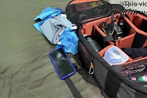 i got a delicious blowjob from a hot milf with huge natural tits before heading to the train, ending in a facial cumshot