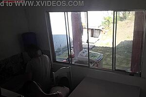 The husband with hearing issues washes dishes while his wife secretly fucks the black guy in the kitchen