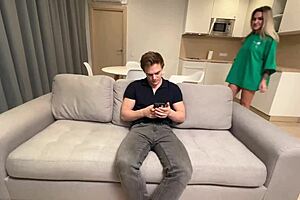 My neighbor, roleplaying as not-sister, engages in taboo fun with me as the student in this detailed scene.