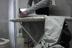 why is this housewife moaning in orgasm at home in her miniskirt?