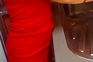 i meet my mother-in-law in the kitchen and fuck her