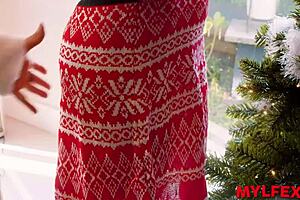 milf and teen living with an elf during holidays