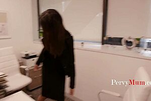 Fingering step mom's ass in her work cabin with PervyMum.