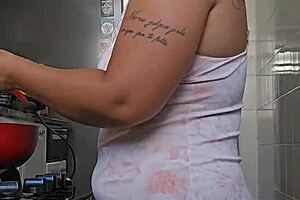 Pregnant Mature Shows Off Big Ass Seductively