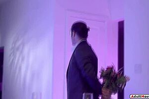 Stepmom's big tits squirt from intense fucking