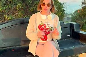 Started with a free SFW pornlog, ended up with kinky public orgasm from this sexy blonde milf.