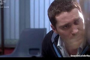 Rebecca Atkinson topless in Shameless, giving blowjob and handjob.