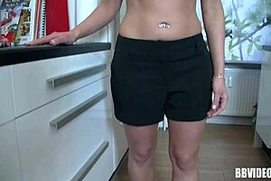 Pierced German Woman Uses Dildo in Group Setting