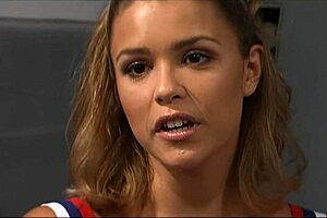 paige turner is on virgin patrol, lickin monster cock in fishnets stockins on bed