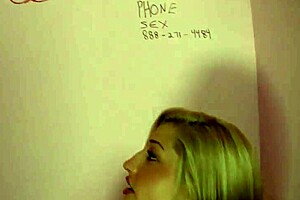 Cock From Glory Hole in Busty Dana's Mouth!