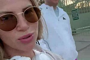 Started with a free SFW pornlog, ended up with kinky public orgasm from this sexy blonde milf.