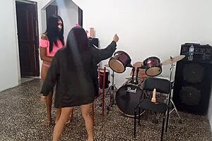 I think the white bitch dances better, both whores with weird pussies