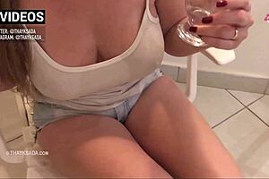 i watch my wife get her big tits wet