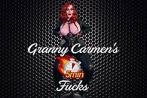 Granny Carmen's elegant gloved missionary and creampie