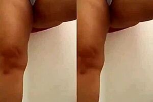 angel lima, the peruvian milf, masturbates on the building stairs in public view