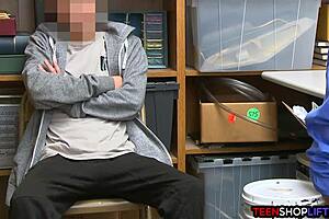 Female Mall Cop Milf Blackmails Young Guy Into Office Sex.