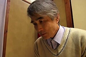 Japanese MILF craves dick, bends over for intense handjob