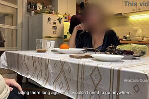 my husband jerks under the table in front of my stepmom and me in the kitchen?