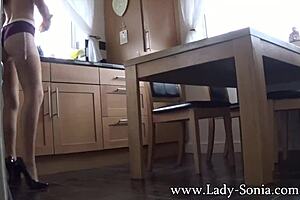 Mrs. Scarlet Teases In The Kitchen While Being Watched Secretly