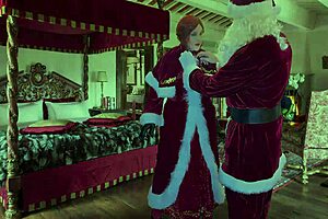 Granny Carmen Claus Enjoys Elvish Dildo in Christmas Costume