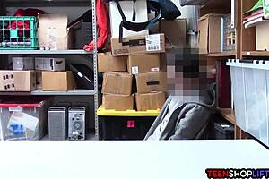 Female Mall Cop Milf Blackmails Young Guy Into Office Sex.