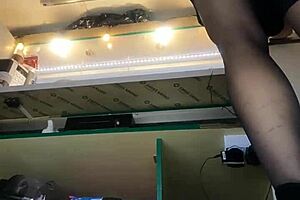 Why does sexy milf flash long legs in mini skirt at freezing work?