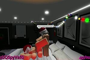 Santas little helper rides big cock in anal game?