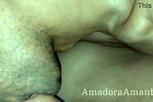 The brunette prostitute fucks her husband's friend until she squirts in their bed, what a cuckold scene!