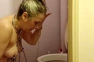 European maid bound and spanked in outdoor exhibition