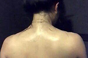 Asian Wife's Secret Gym Shower Masturbation