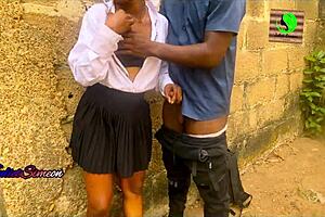 Petite Schoolgirl Gets Anal Creampie From Big Black Cock