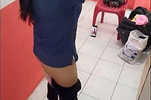 nurse shows ass in hospital hallway