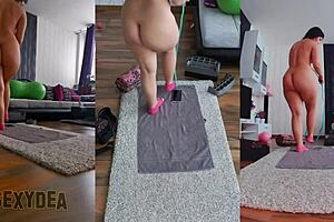 enhance your pleasure with triple cam view of my intimate naked workout