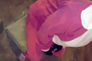 mature milf flashes outdoors in halloween costume and gives free blowjob publicly