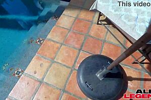 hot milf shay sight gets intense fucking by the pool, her big ass in pov