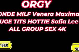 Curvy milfs venera in group deepthroat cum swapping scene