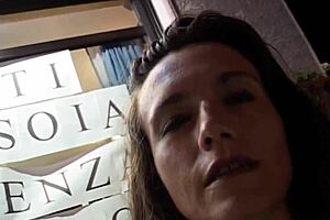 the italian milf puts a dildo in her ass for some fun masturbation