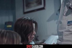 Busty MILF and teen visit doctor for examination in hospital