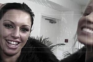 big boobed milfs cindy behr and kerry louise in lingerie foursome, but who cums first?