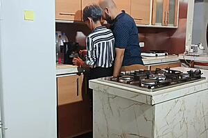 Enjoying a pleasant moment with my stepbrother in the bedroom and kitchen.