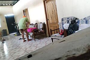 Stepmother resting on sofa when stepson arrives to fuck her