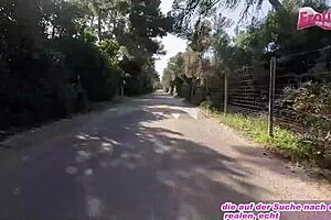 german thin blonde milf hitchhikes on mallorca and gets fucked pov.