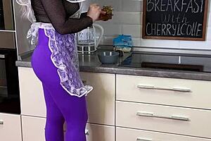 Breakfast With Cherrylcolle Involves Food Fetish Play With Nylon And Heels