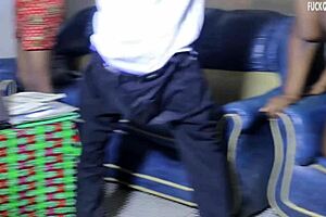 Stepmother asks stepson for massage leading to hardcore blowjob and squirting