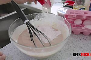 Three teen 18+ hot girls bake & shake their booty for master