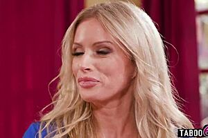 group of milf women engage in a reverse gangbang with a young 18+ guy