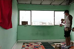 My cousin's slut helps do cardio by eating and fucking her big ass - full story