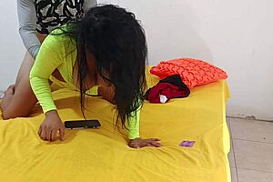 Fat stepmom in lingerie wants two big cocks to detonate her in cuckold fetish