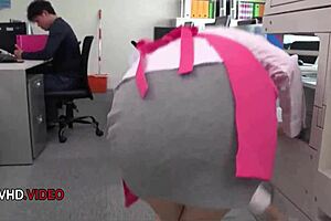 Asian Office Lady Chihiro Akino Gives Intense Blowjob