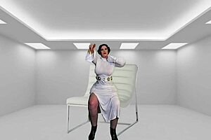 Darth Vader's granny Leia gets taboo creampie in costume play.